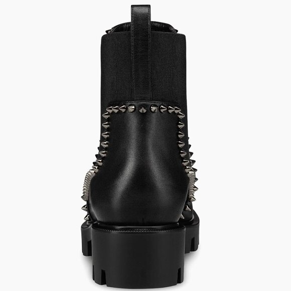 Christian Louboutin 3221092 Out Lina Spike Lug Black Calf Ankle Boot, 38.5, 39.5 - Picture 3 of 16